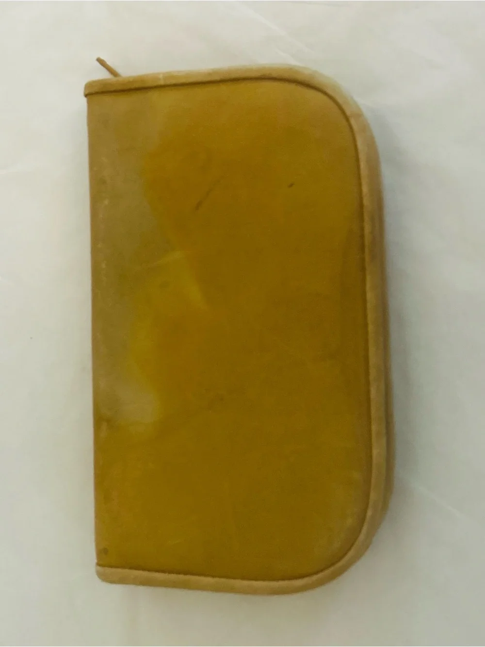 Christian Dior Vintage Men's Mustard Tan Leather Cuff Like/Tie Bar Set
